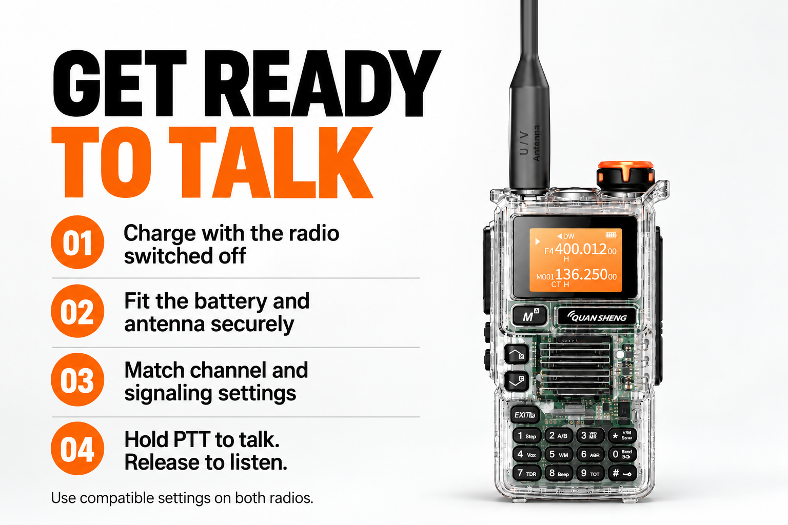 UV-K5(99) transparent radio getting started steps