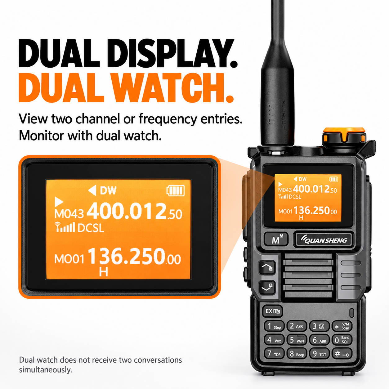 UV-K5(99) Gray Edition dual display and dual watch