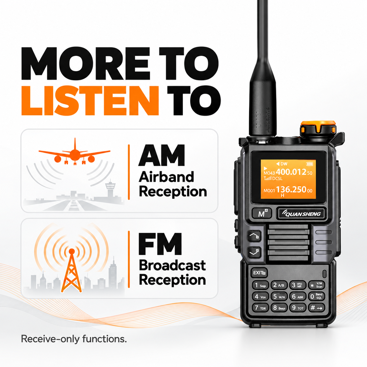 UV-K5(99) Gray Edition AM airband and FM broadcast receive-only modes