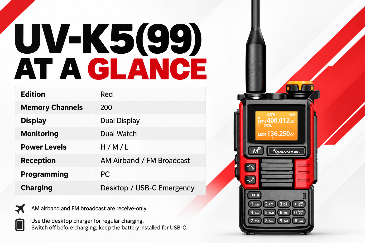 UV-K5(99) Red Edition specifications