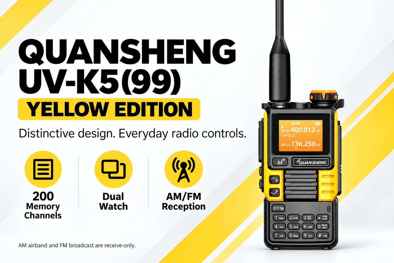 QUANSHENG UV-K5(99) Yellow Edition feature overview
