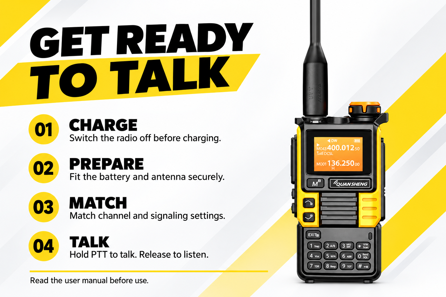 UV-K5(99) Yellow Edition quick start guide
