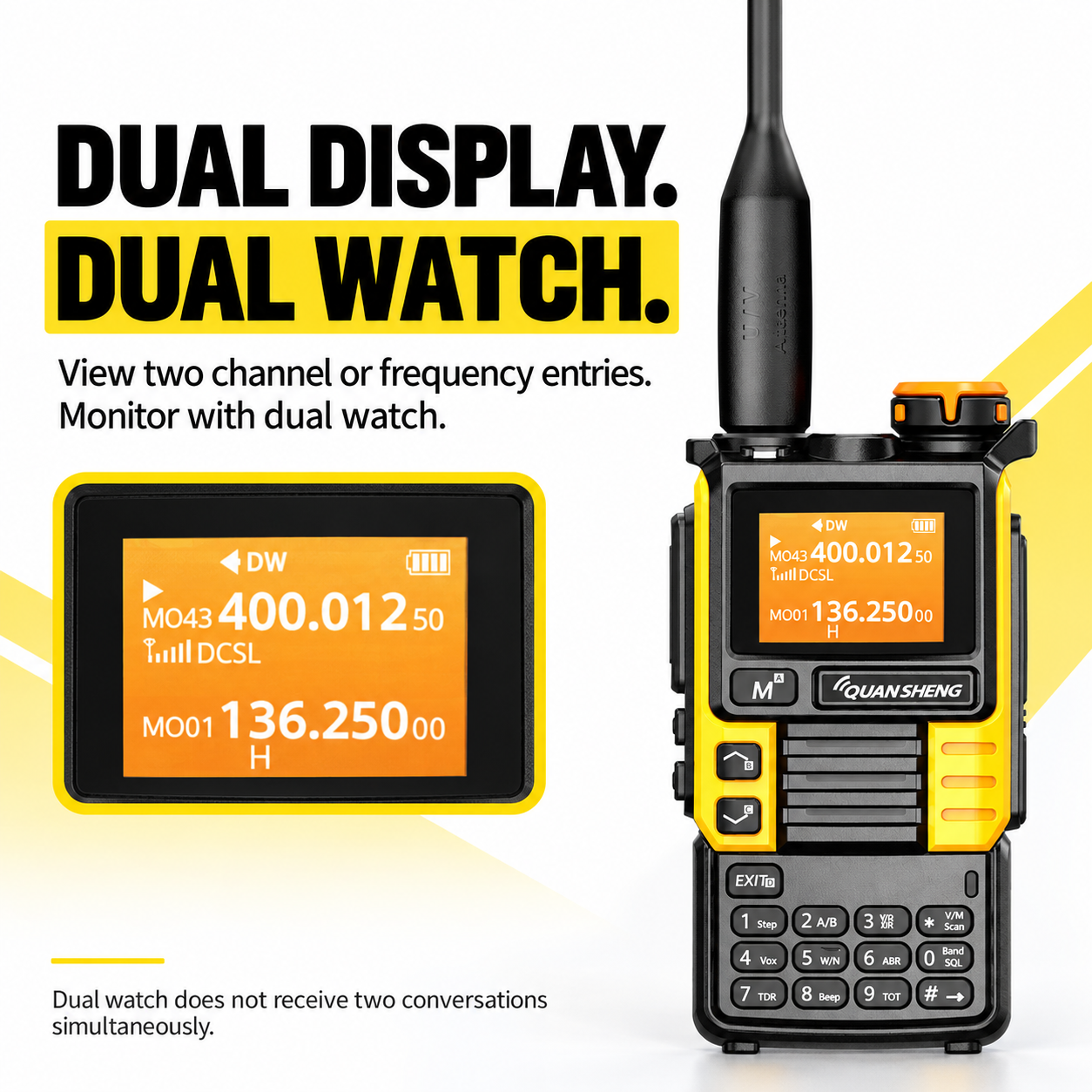 UV-K5(99) Yellow Edition dual display and dual watch