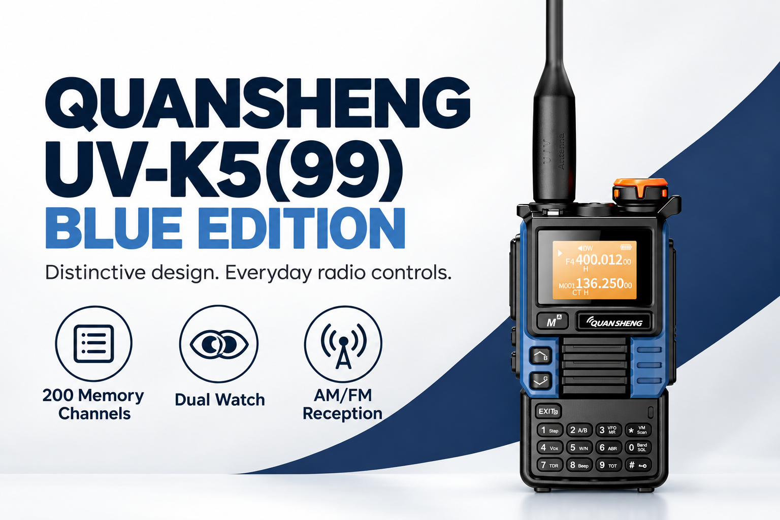 QUANSHENG UV-K5(99) Blue Edition feature overview