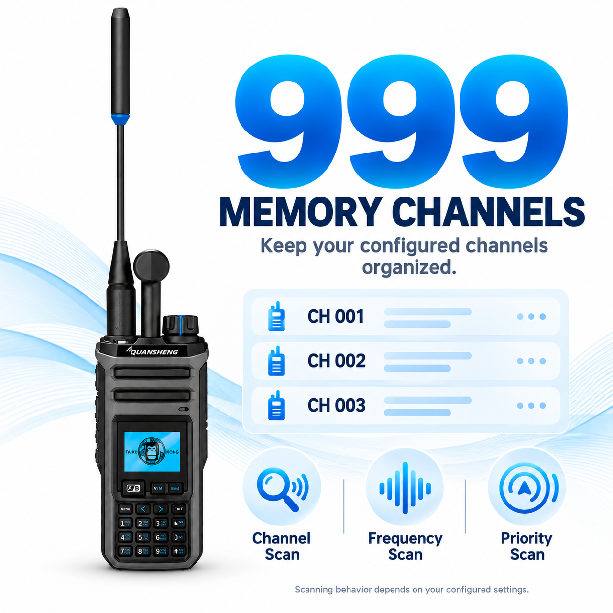 QUANSHENG TK-11(5) 999 memory channels and scanning options