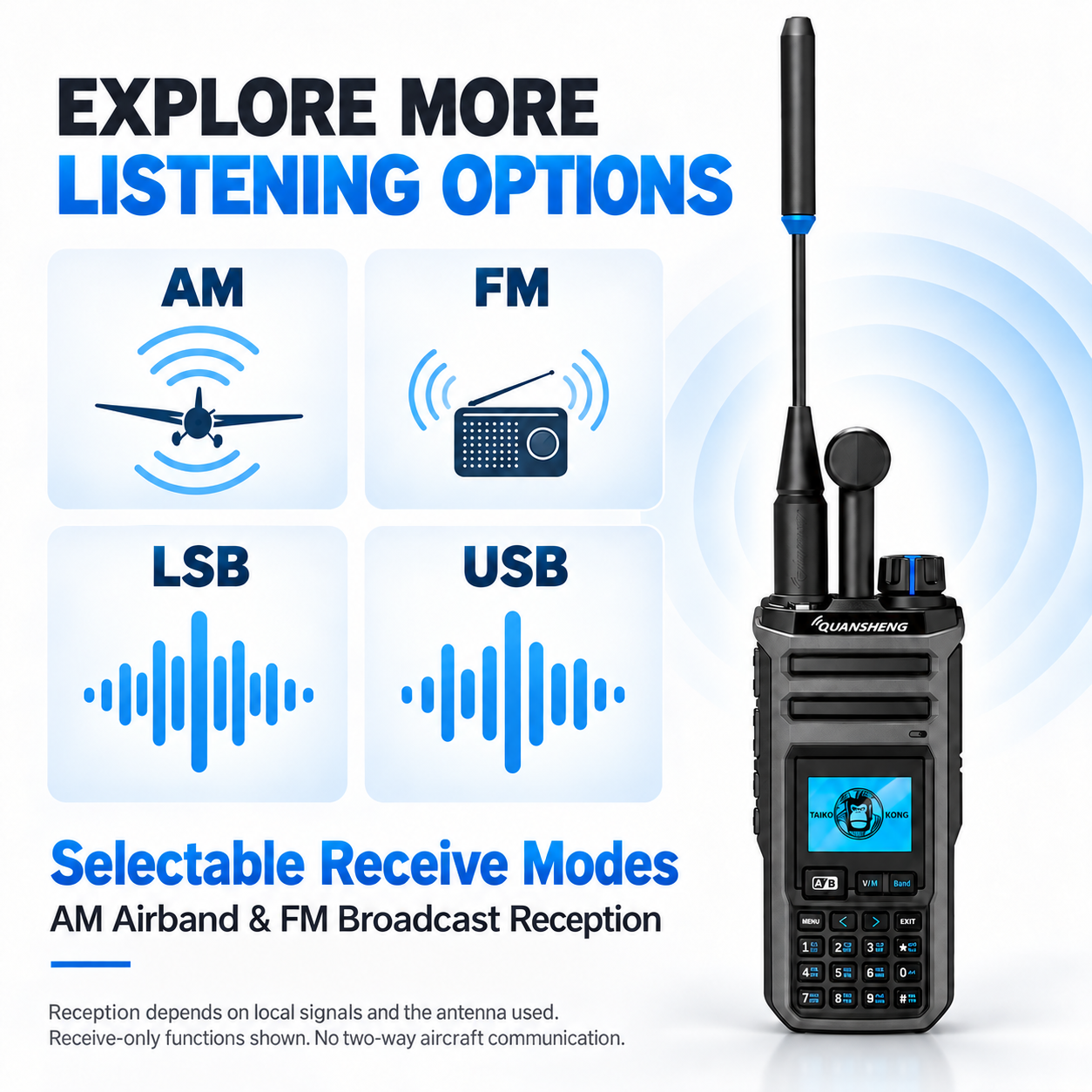 QUANSHENG TK-11(5) AM FM LSB USB receive modes