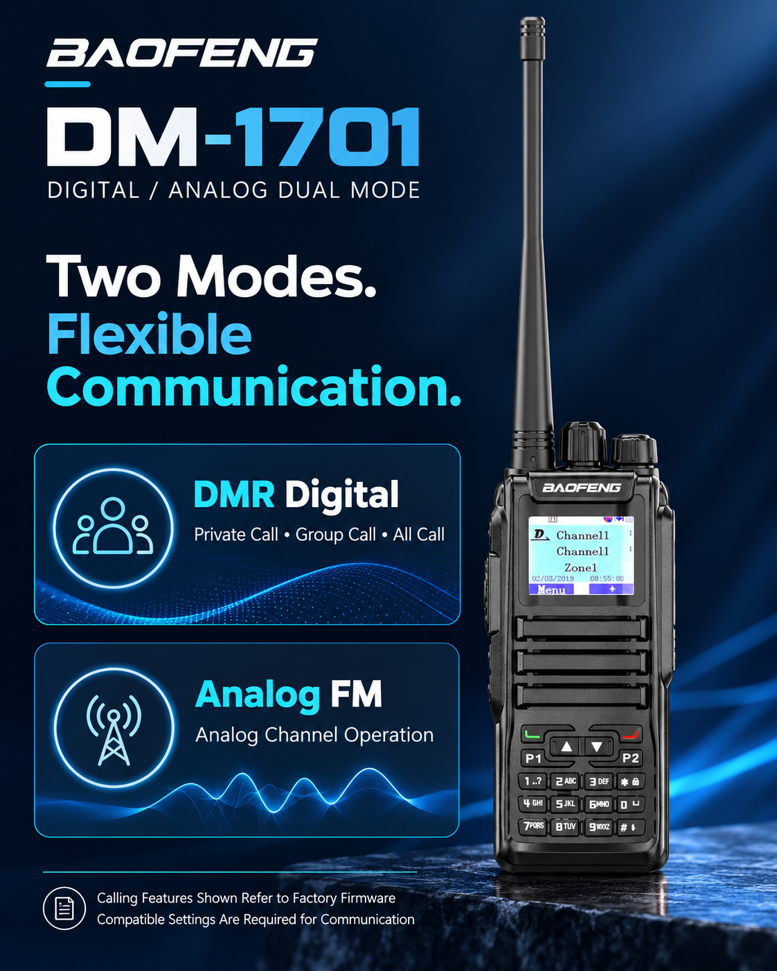 BAOFENG DM-1701 DMR digital and analog FM communication