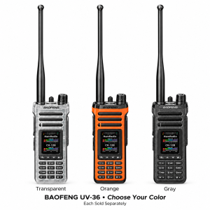 BAOFENG UV-36 Transparent Orange and Gray single-unit color options