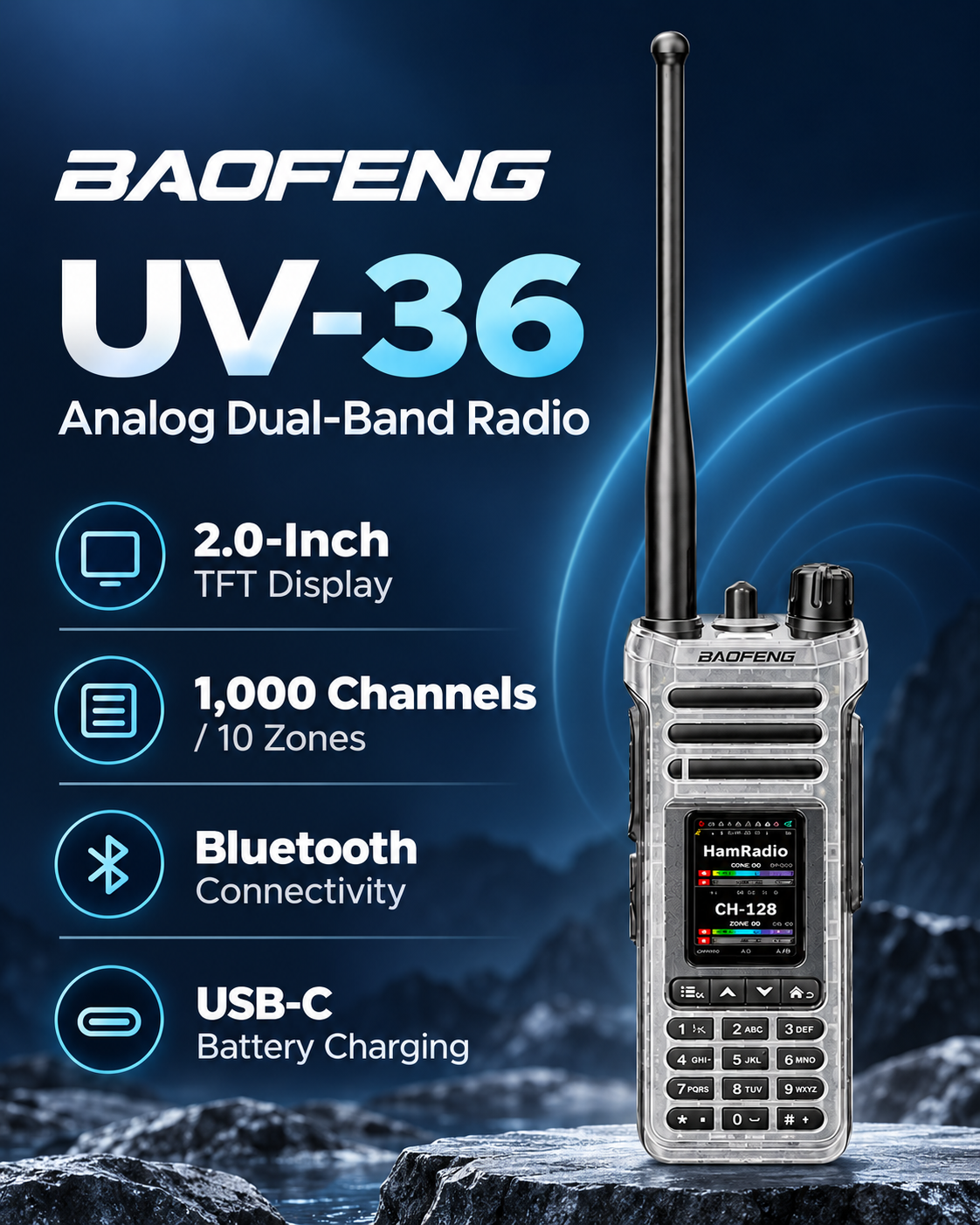 BAOFENG UV-36 analog dual-band handheld radio overview