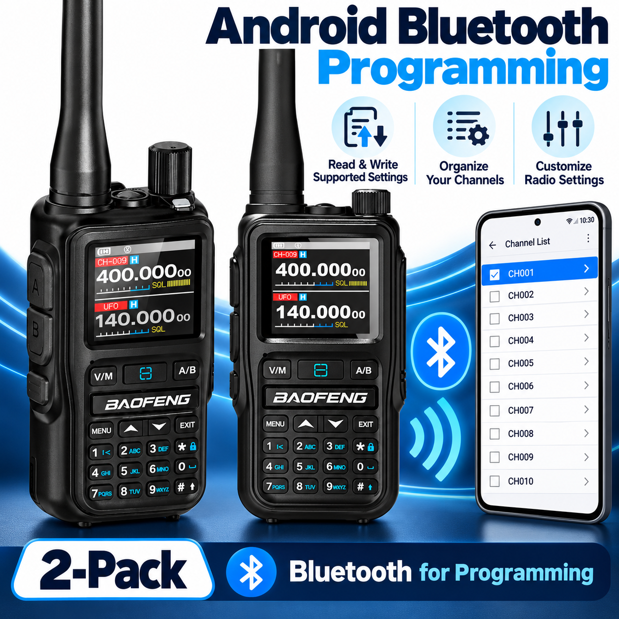 BAOFENG BF-5RMINI black two-radio set Android Bluetooth programming