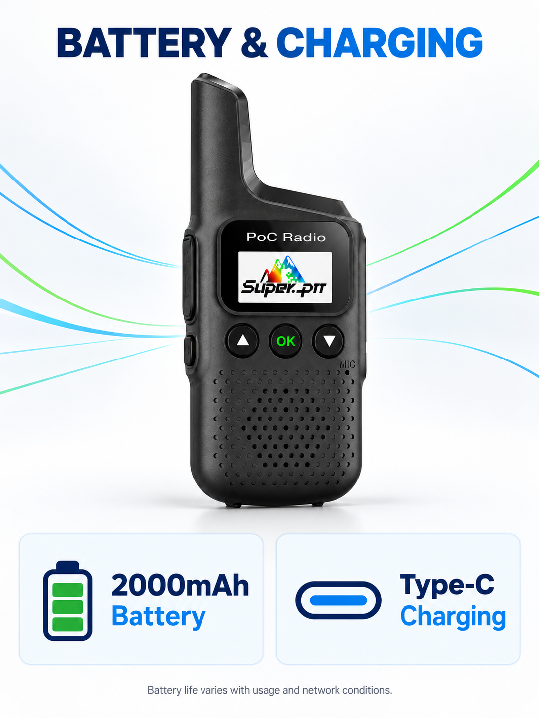 M1 2000mAh battery capacity and Type-C charging features.