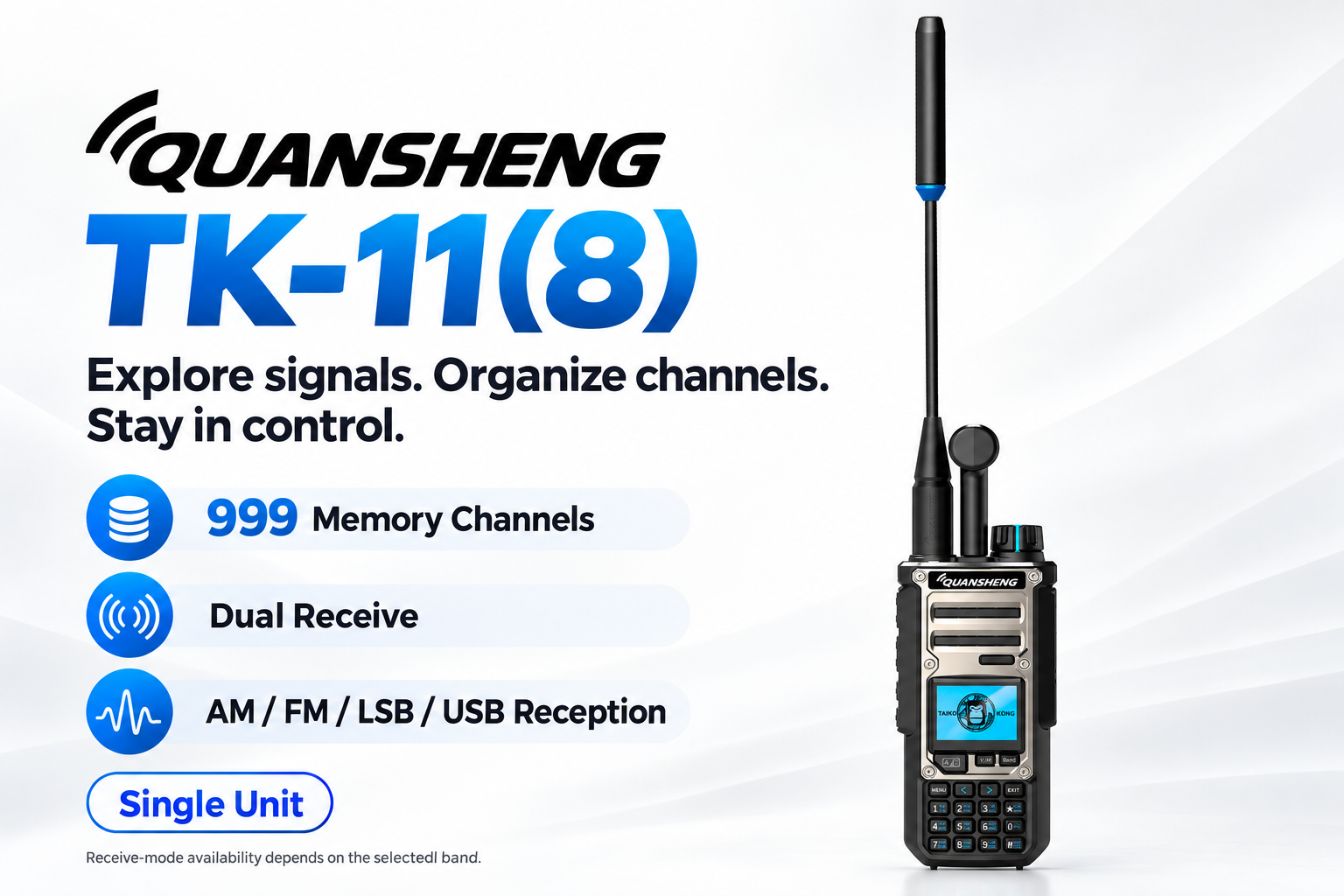 QUANSHENG TK-11(8) gold handheld radio feature overview