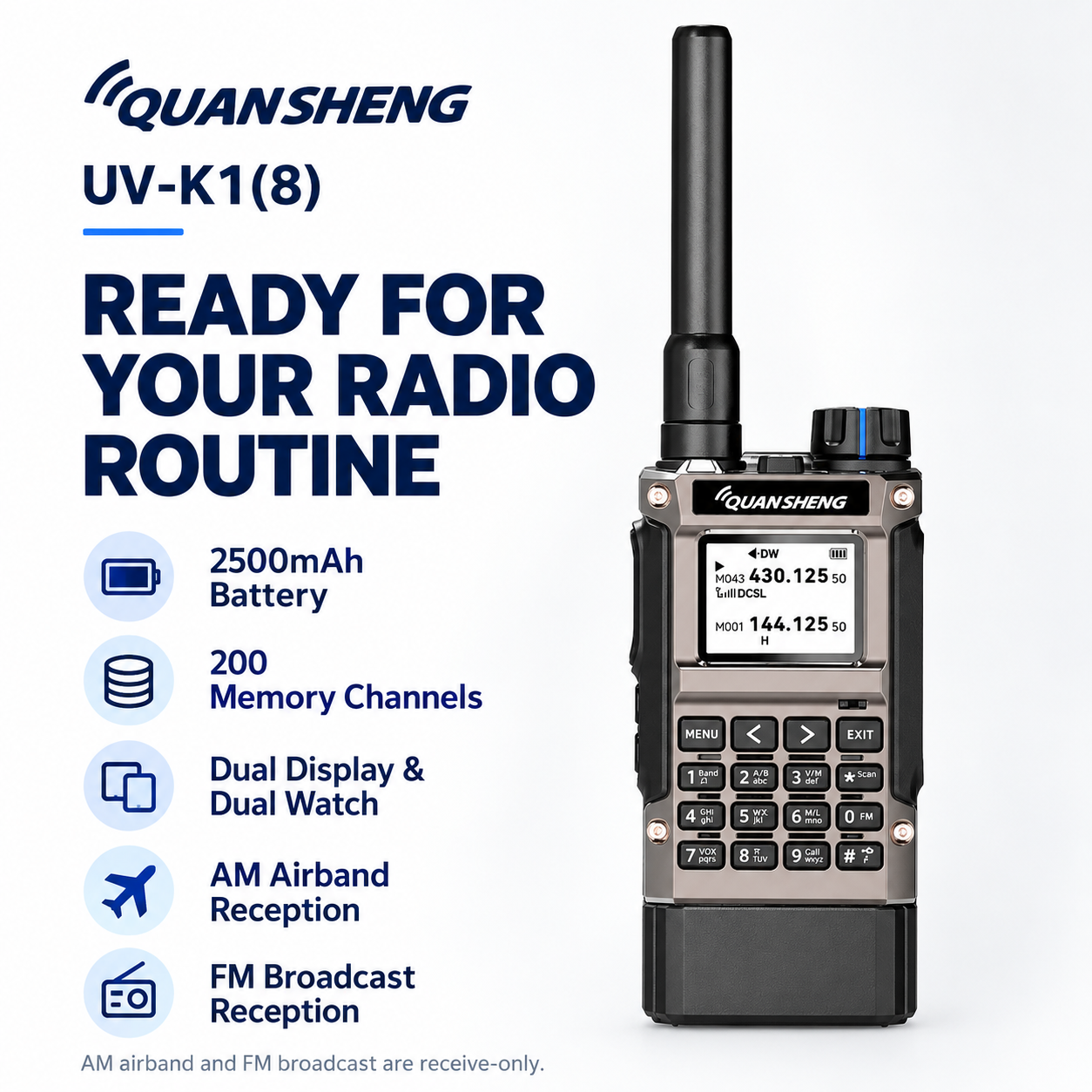 QUANSHENG UV-K1(8) handheld radio key features