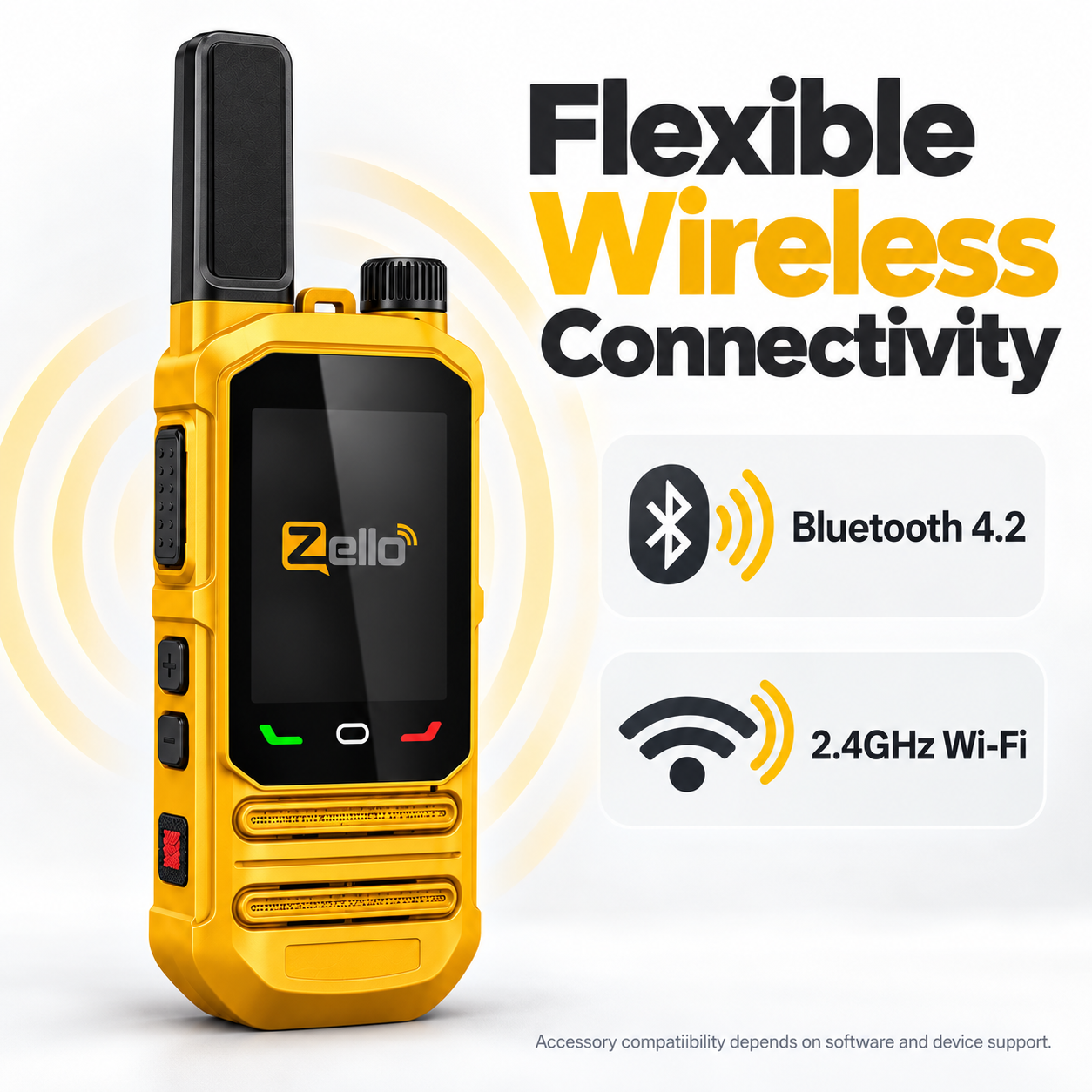 SHJ 360 Bluetooth 4.2 and 2.4GHz Wi-Fi connectivity