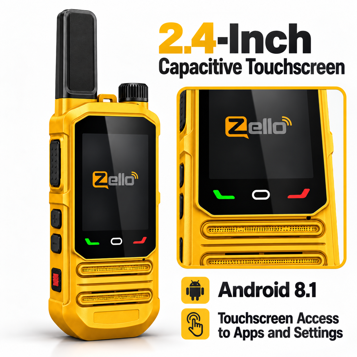 SHJ 360 2.4-inch capacitive touchscreen and Android 8.1 interface