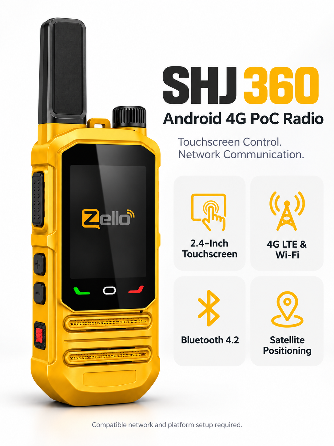 SHJ 360 Android network radio product and feature overview