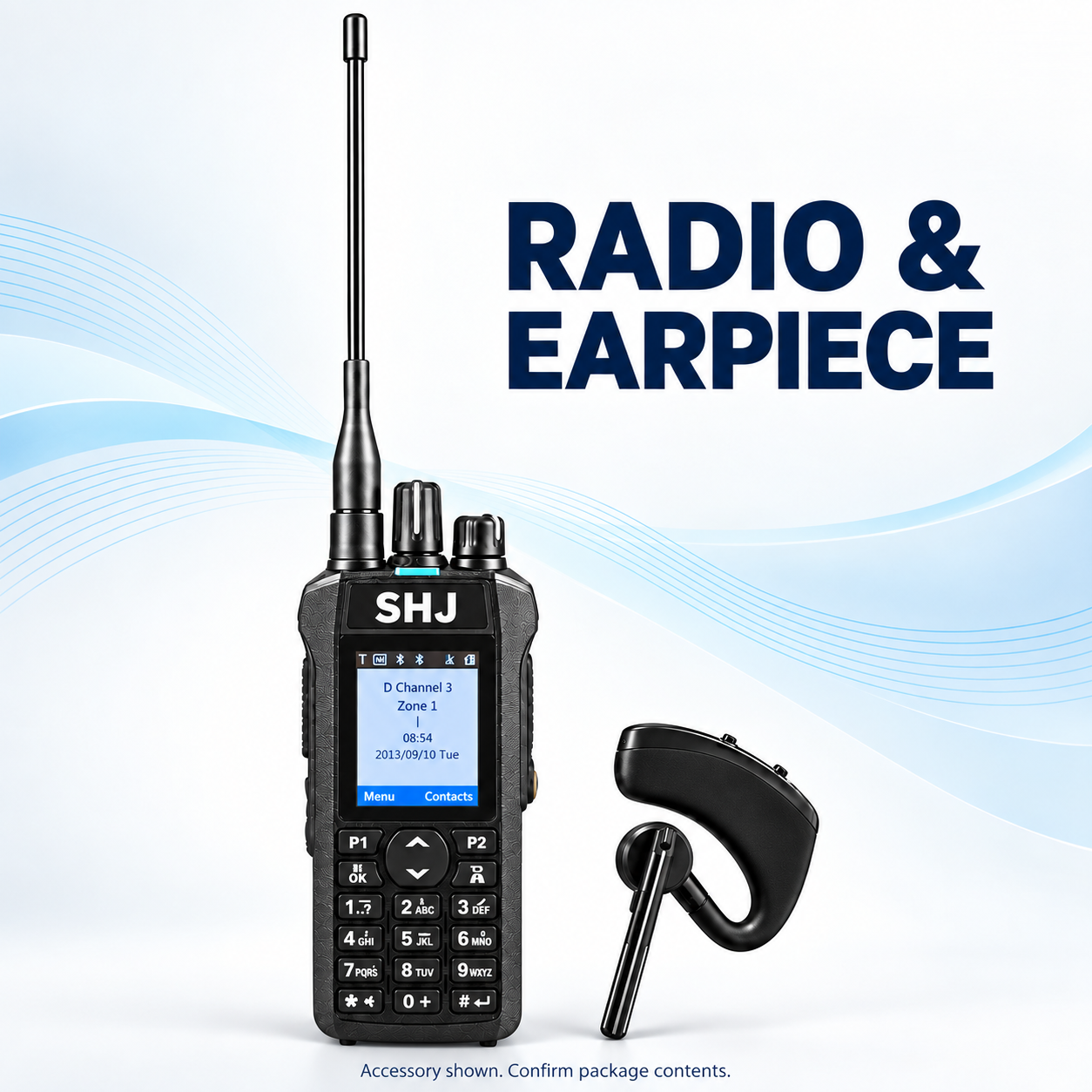 SHJ R7 single radio with included Bluetooth earpiece