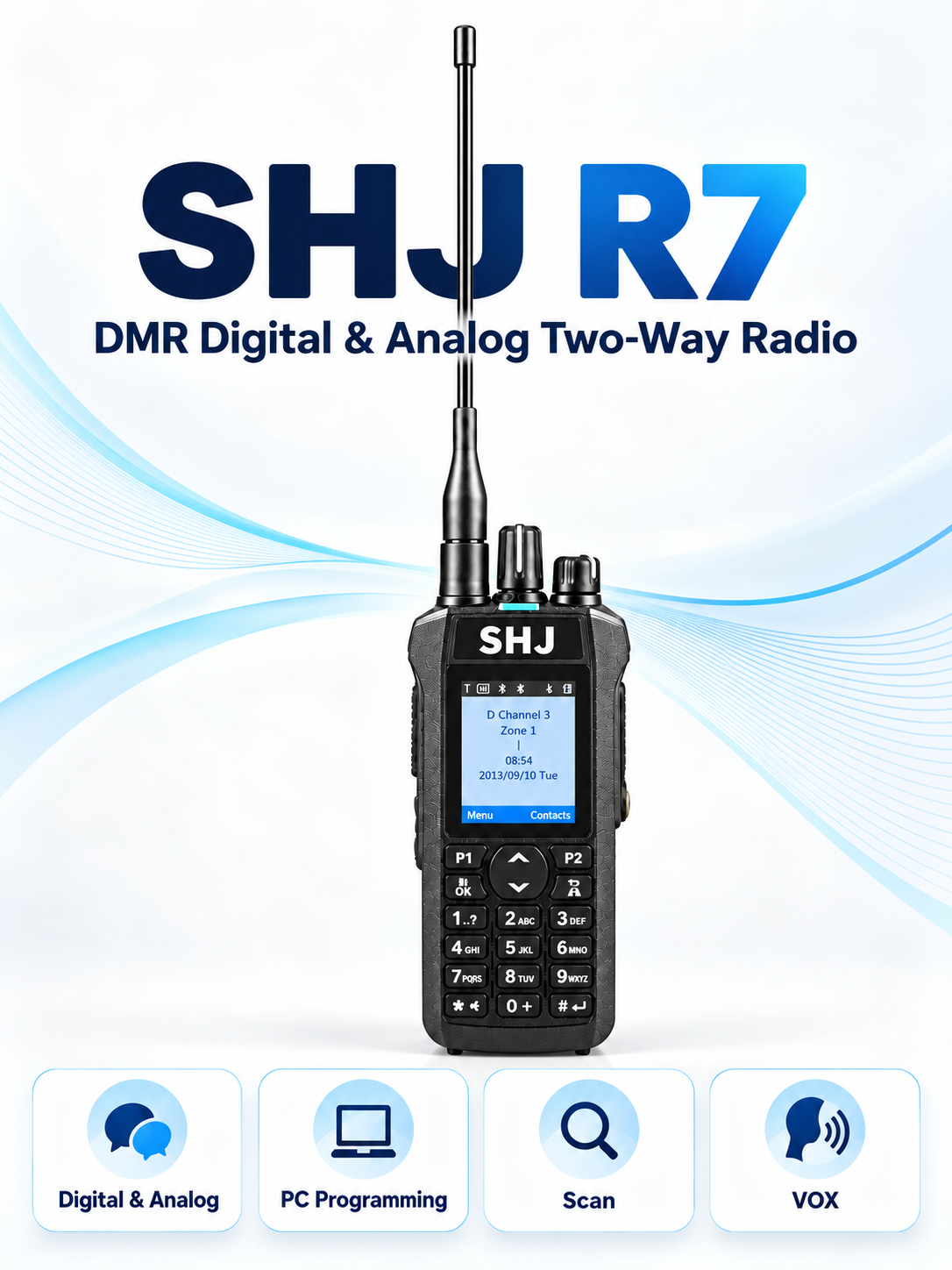 SHJ R7 dual-mode DMR digital and analog FM communication