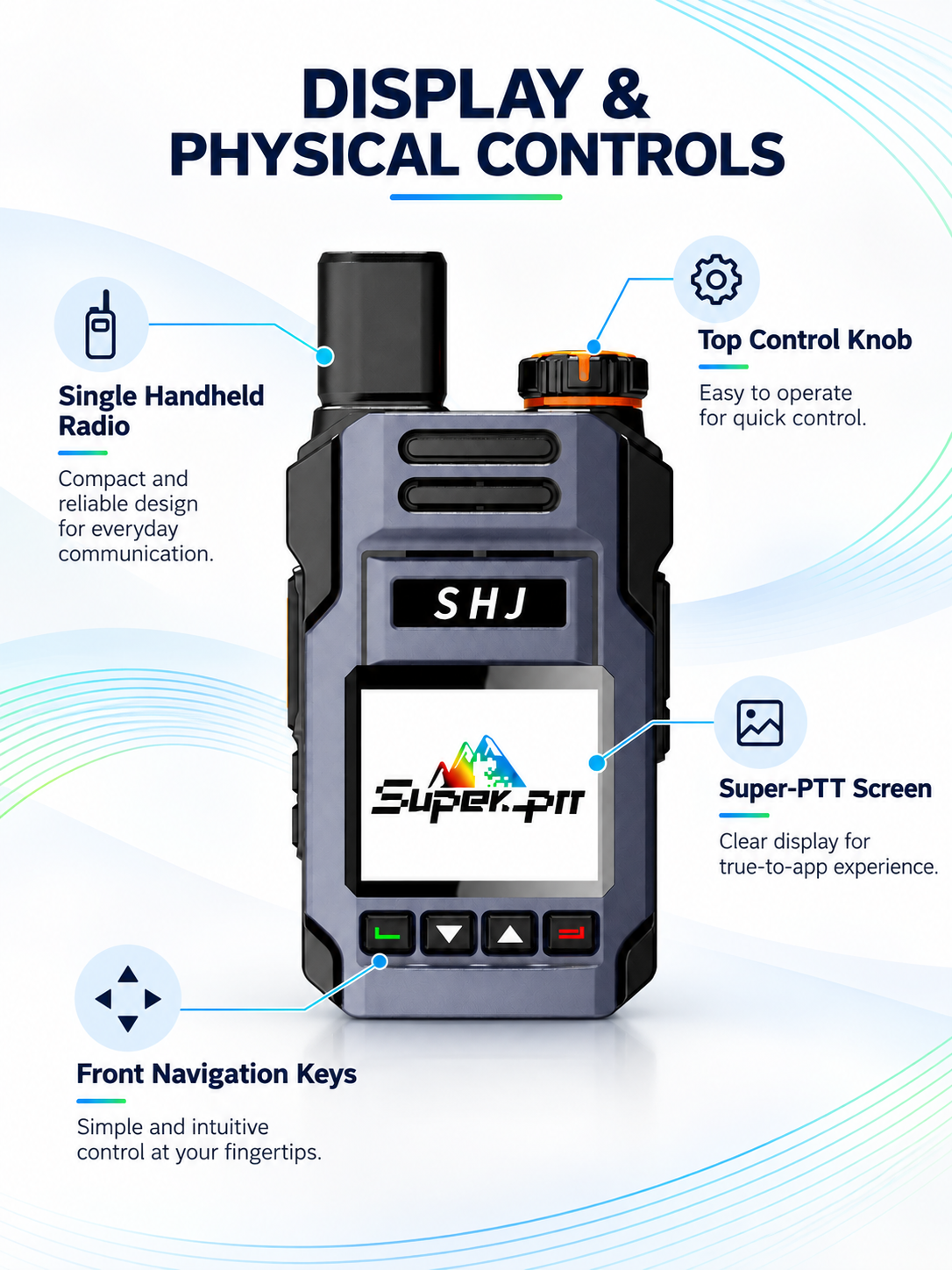 SHJ Q7 screen and physical controls