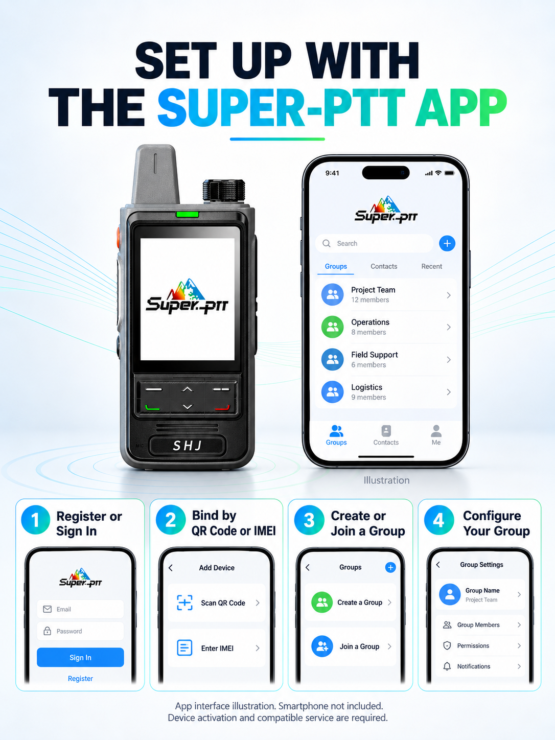 Super-PTT app device binding and setup guide