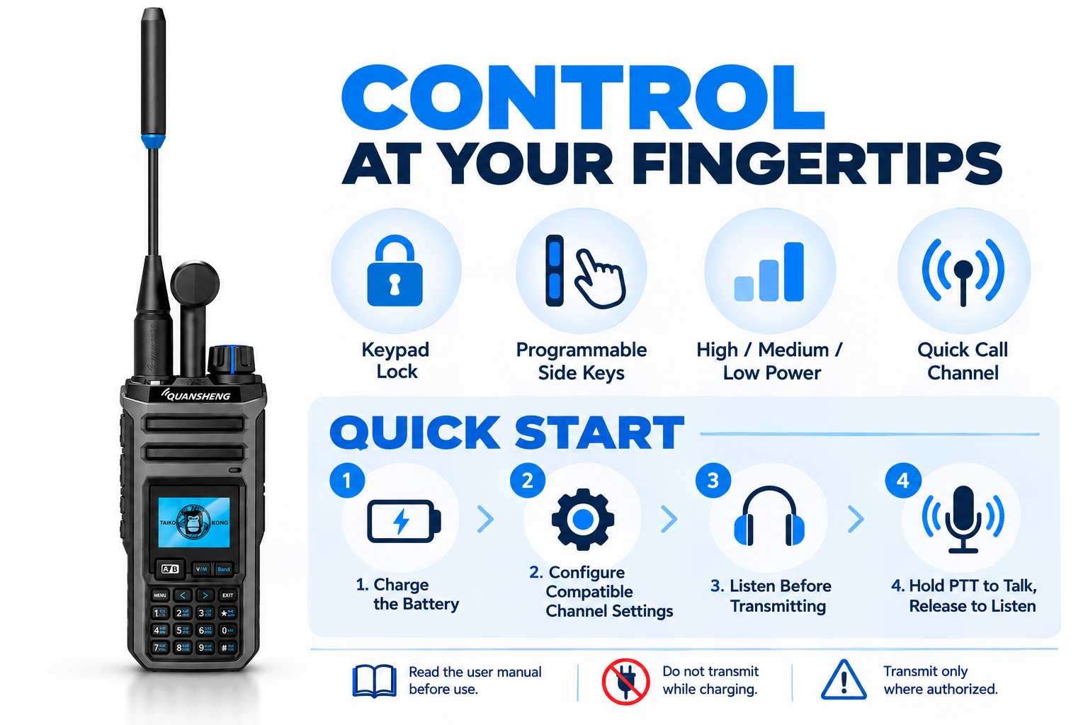 QUANSHENG TK-11(5) keypad controls and quick start guide