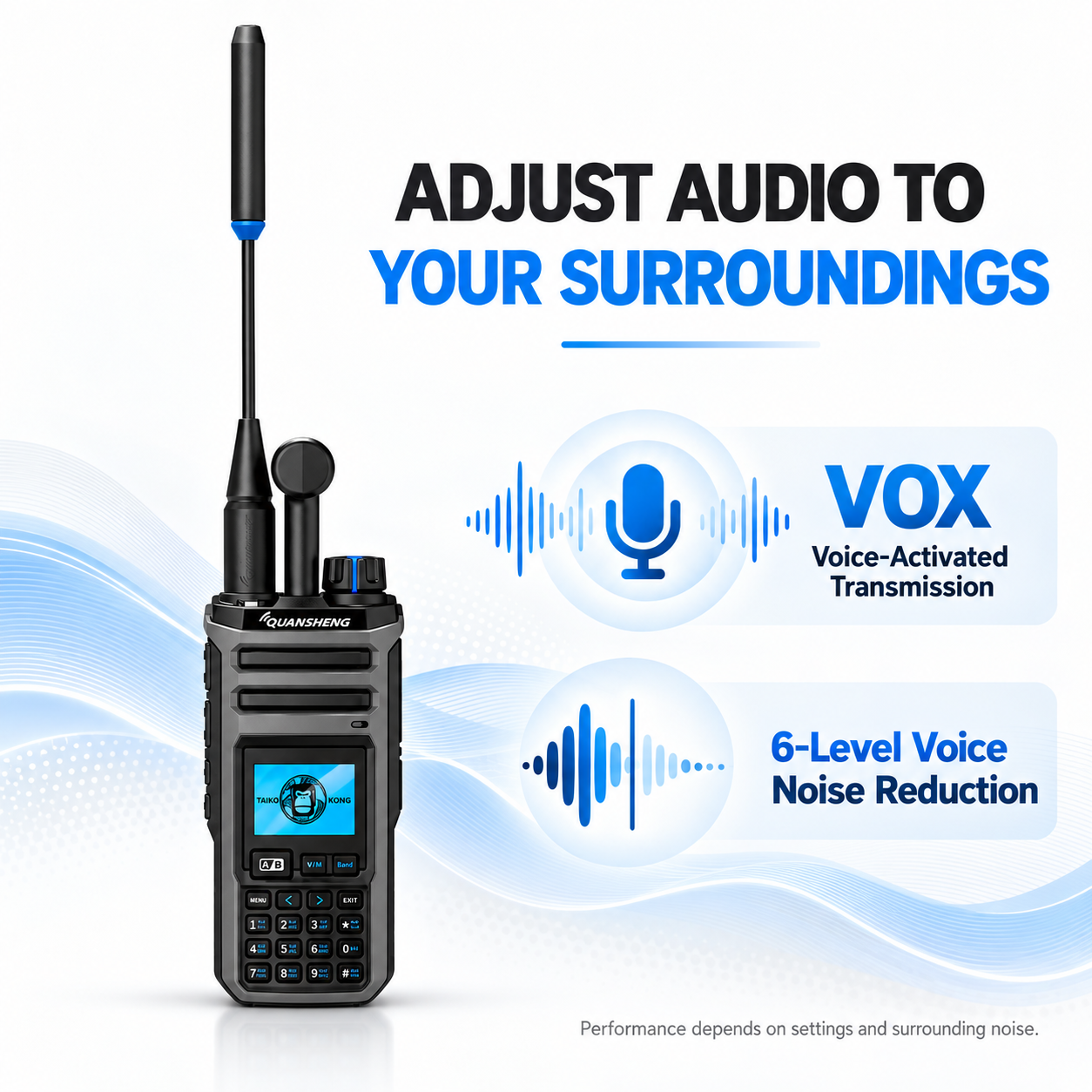 QUANSHENG TK-11(5) VOX and six-level noise reduction