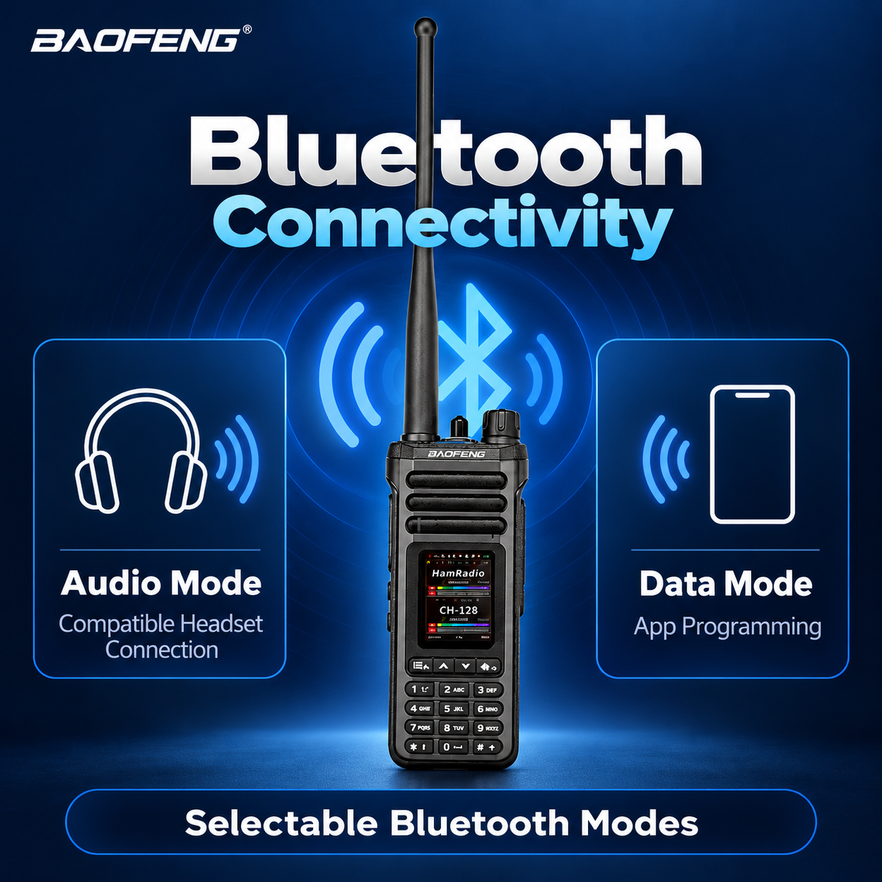 BAOFENG UV-36 Bluetooth audio and data modes