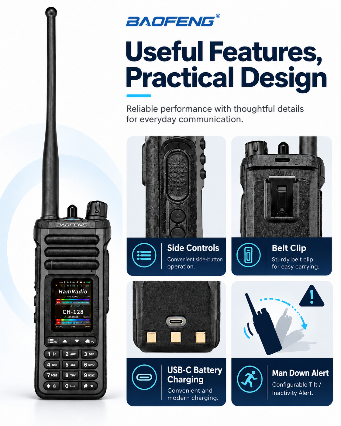 BAOFENG UV-36 practical controls and charging details