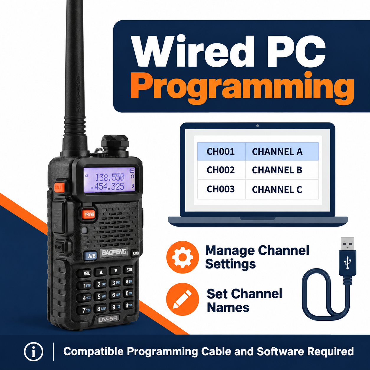 BAOFENG UV-5R wired PC channel programming