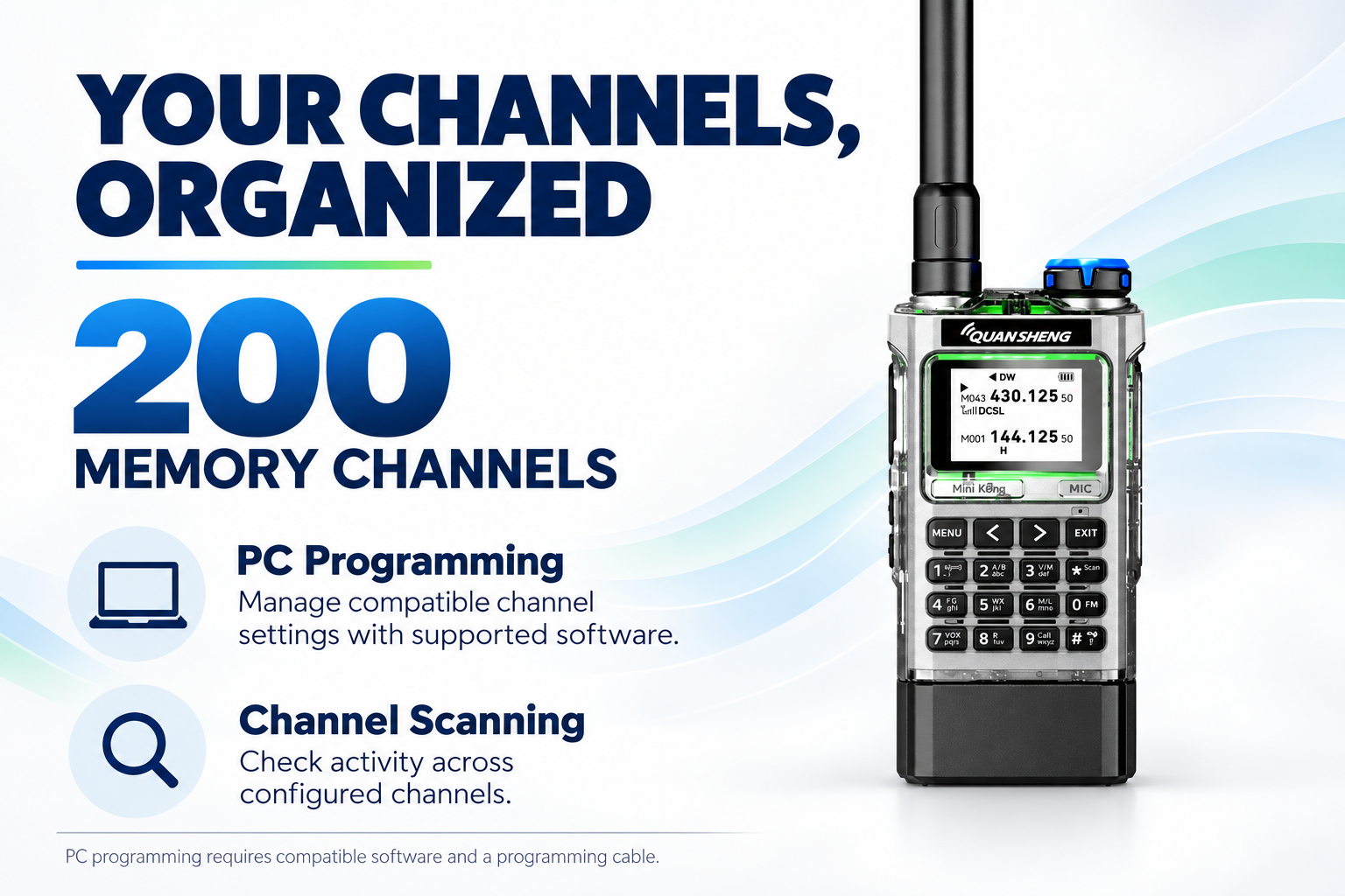 QUANSHENG UV-K1 memory channels and PC programming