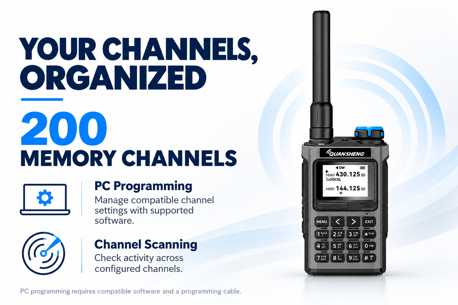 QUANSHENG UV-K1 200 memory channels and PC programming