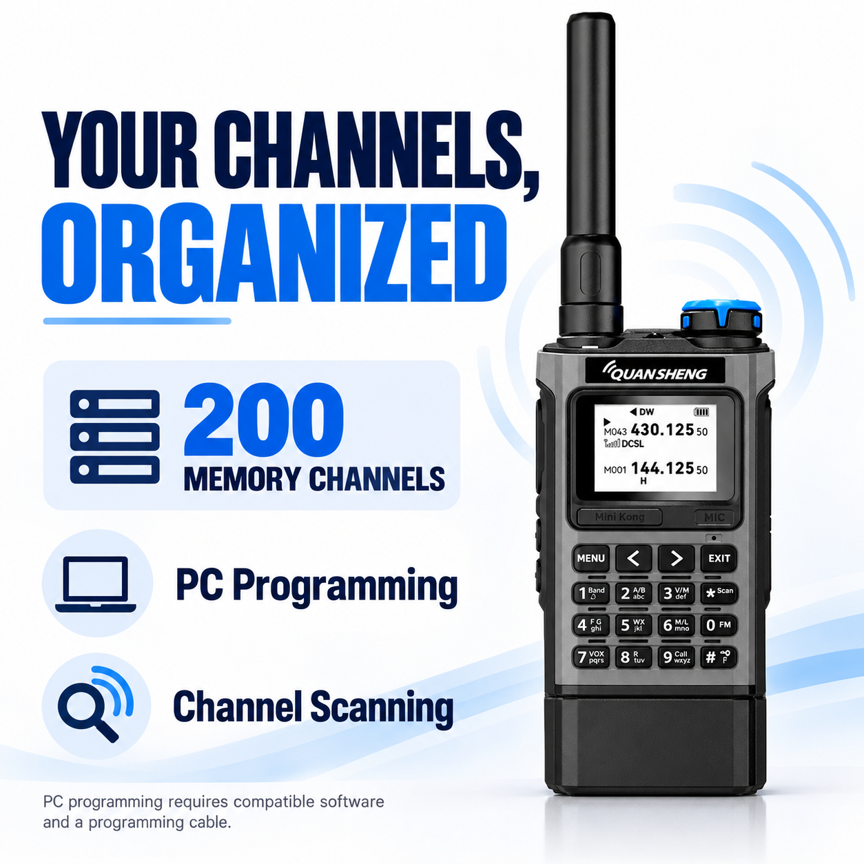 QUANSHENG UV-K1 channel scanning and PC programming