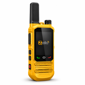 SHJ 360 yellow and black handheld PoC radio with Zello screen