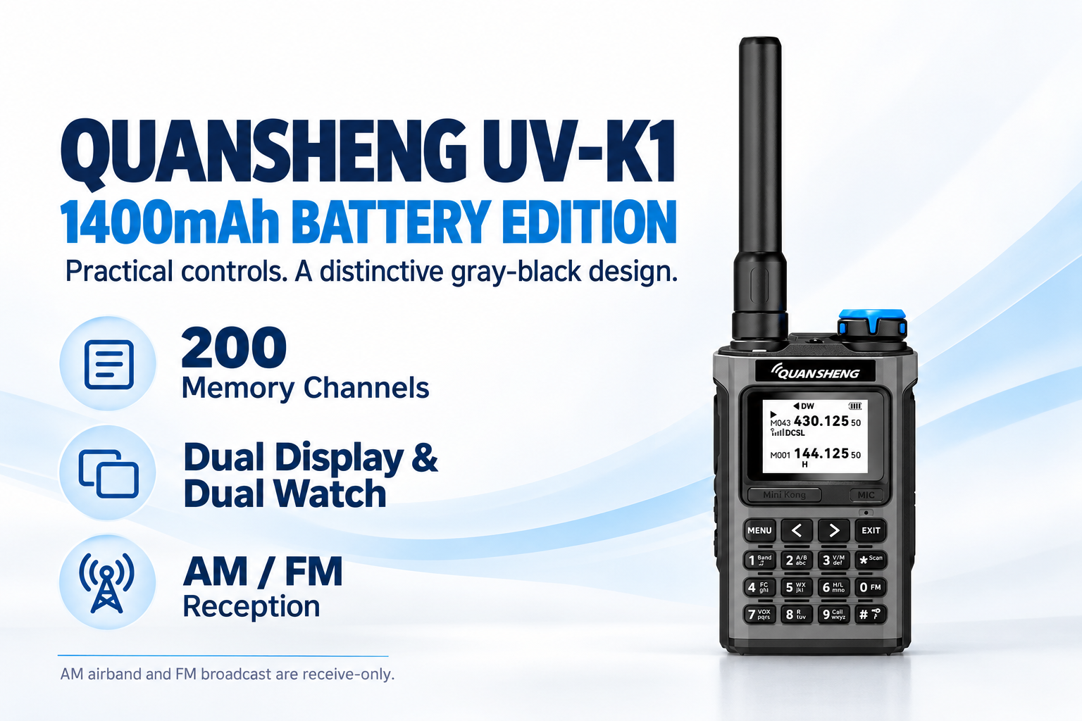 QUANSHENG UV-K1 1400mAh battery edition overview