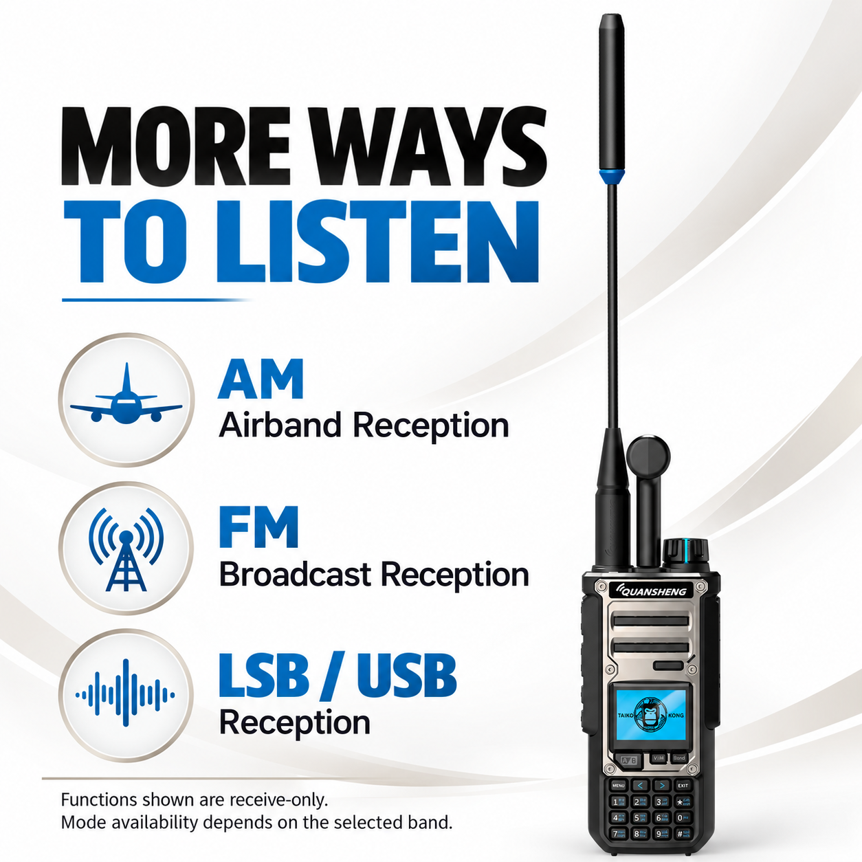 QUANSHENG TK-11(8) AM airband FM broadcast and LSB USB reception