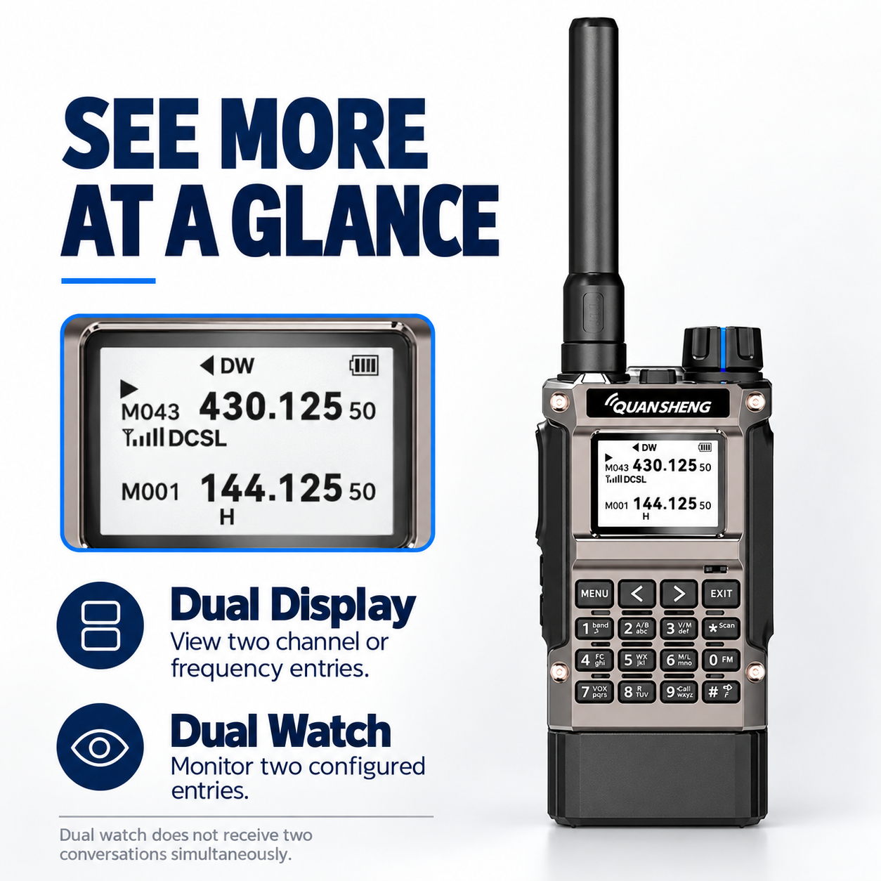 QUANSHENG UV-K1(8) dual display and dual watch