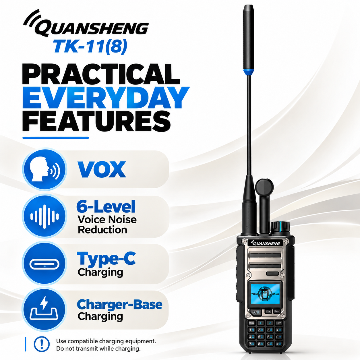QUANSHENG TK-11(8) VOX noise reduction and charging options