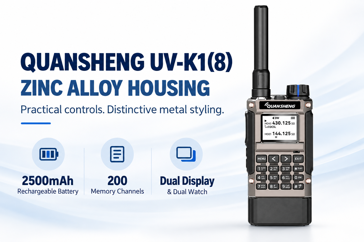 QUANSHENG UV-K1(8) zinc alloy radio overview