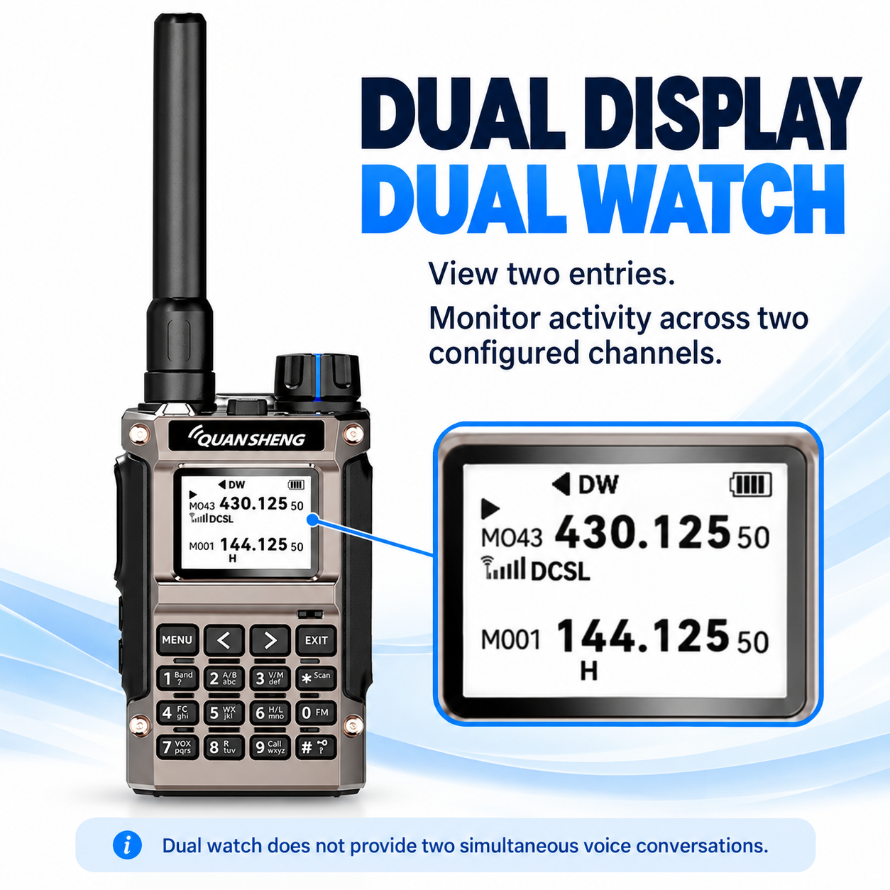 QUANSHENG UV-K1(8) dual display and dual watch