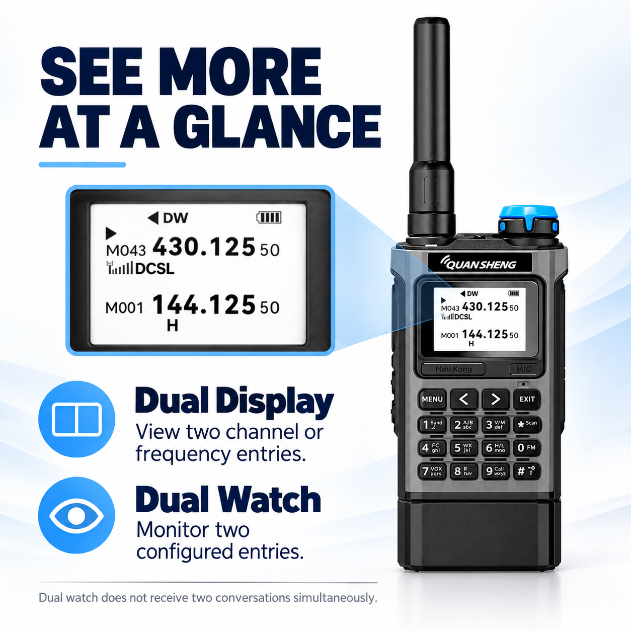 QUANSHENG UV-K1 dual display and dual watch