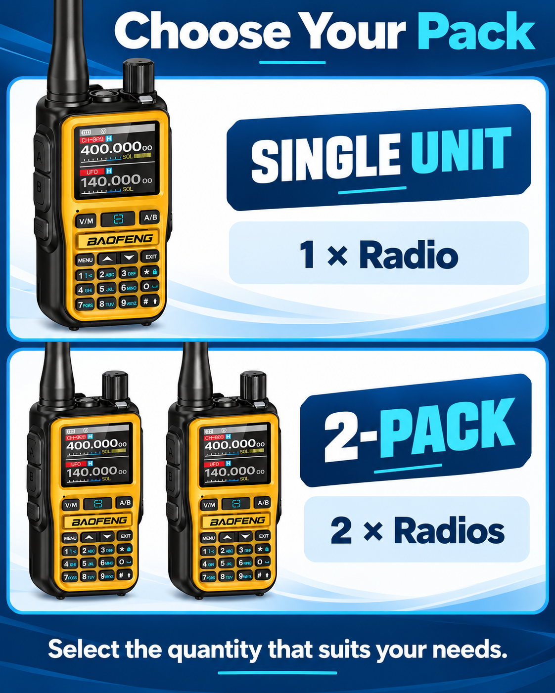 BAOFENG BF-5RMINI orange single-unit and two-pack options