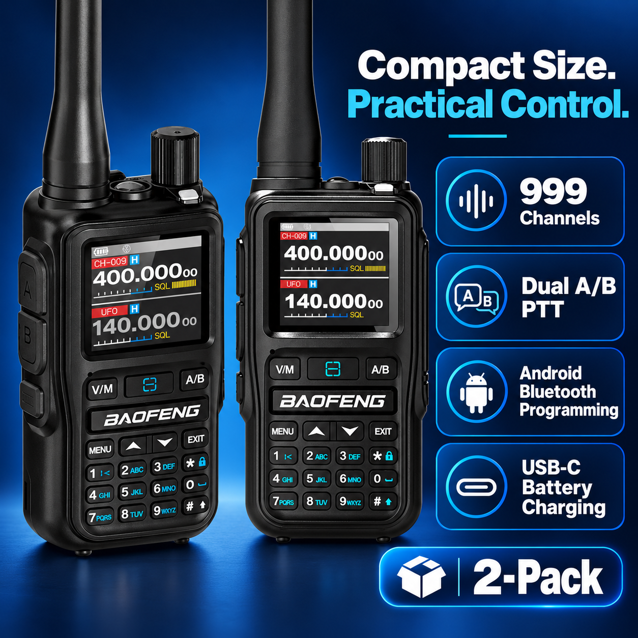BAOFENG BF-5RMINI black two-radio set feature overview