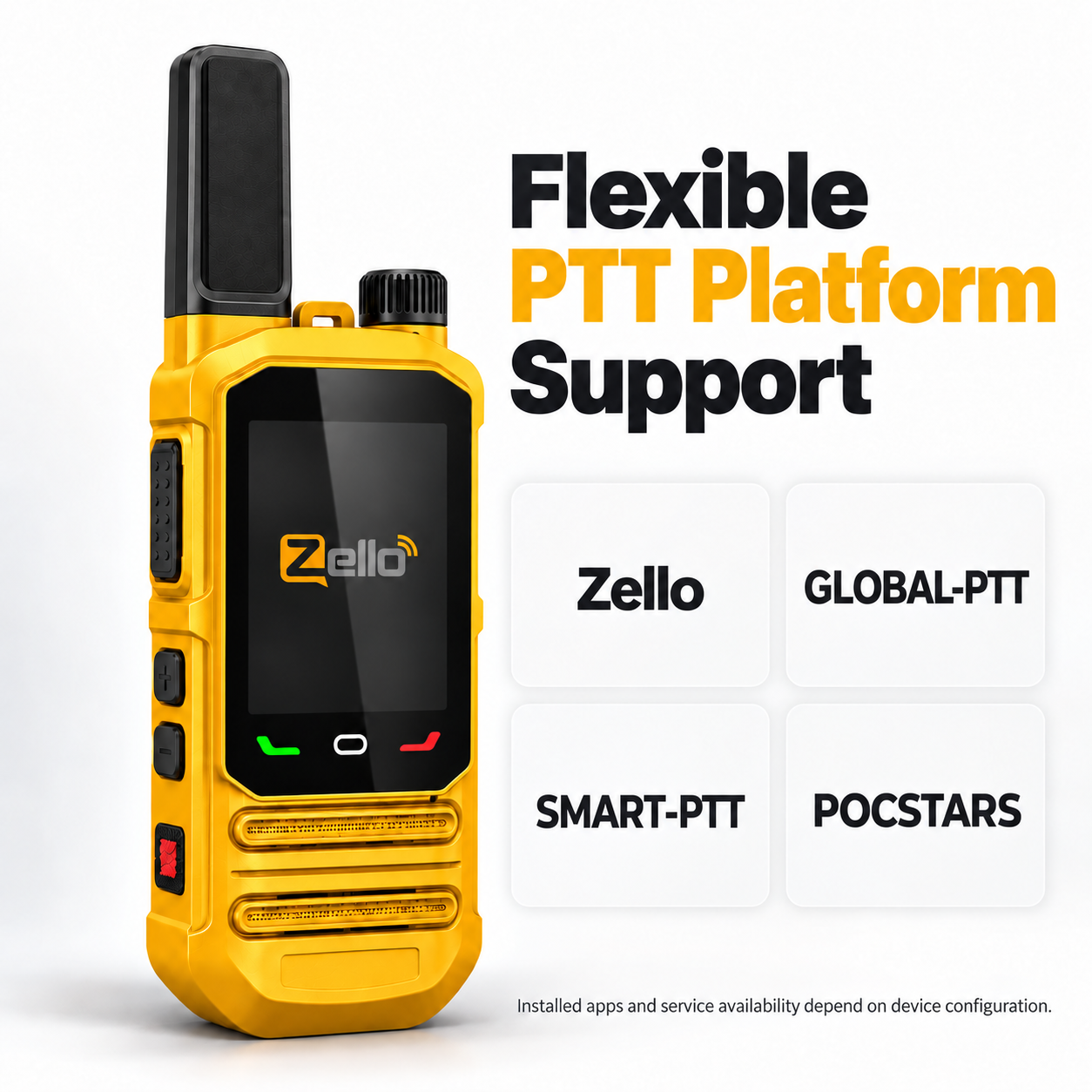SHJ 360 compatible PTT platform options with availability depending on configuration