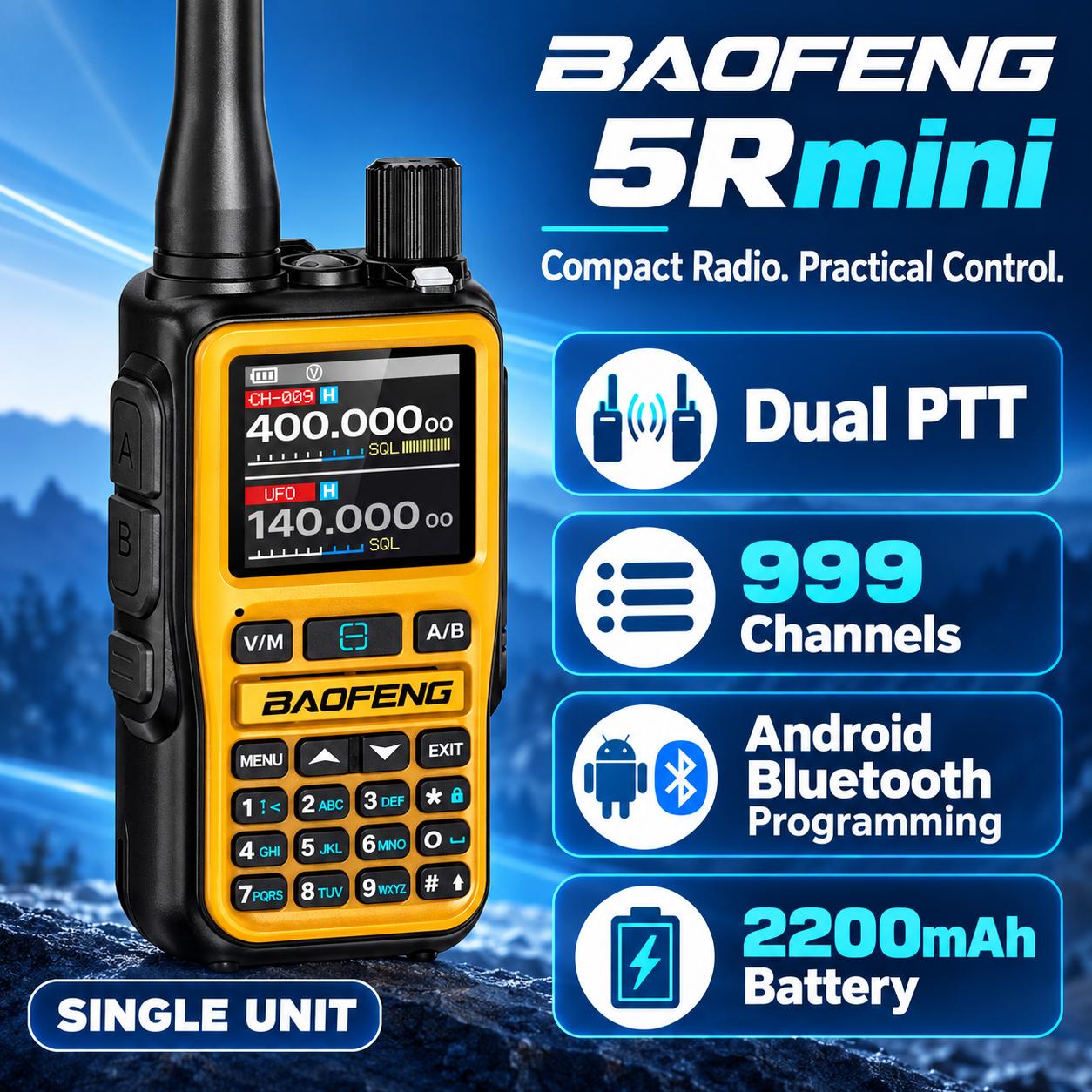 BAOFENG BF-5RMINI orange single radio feature overview