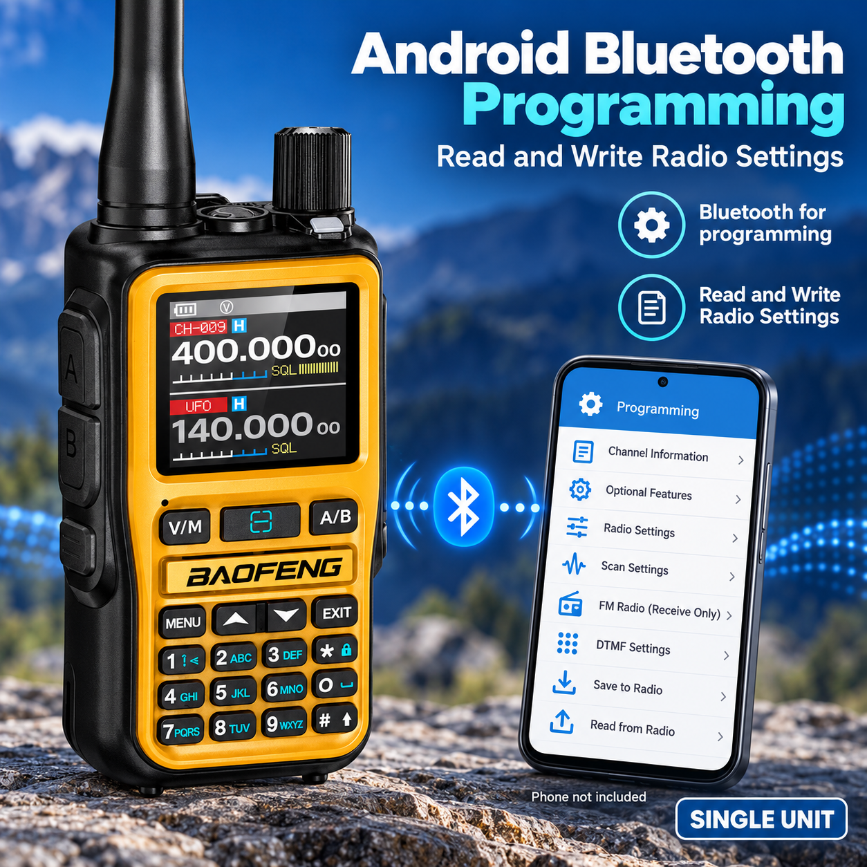 BAOFENG BF-5RMINI orange single radio Android Bluetooth programming