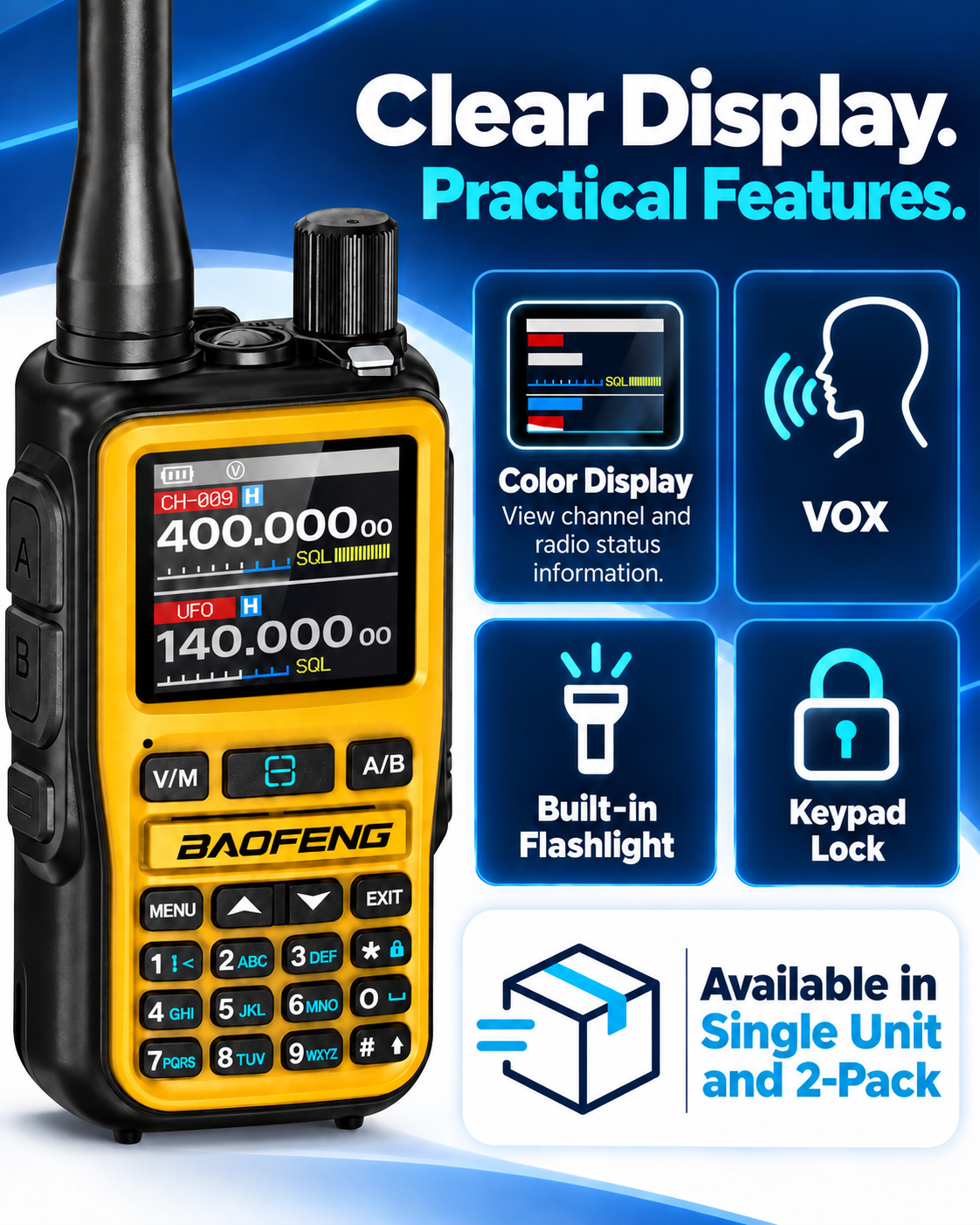BAOFENG BF-5RMINI color display VOX flashlight and keypad lock