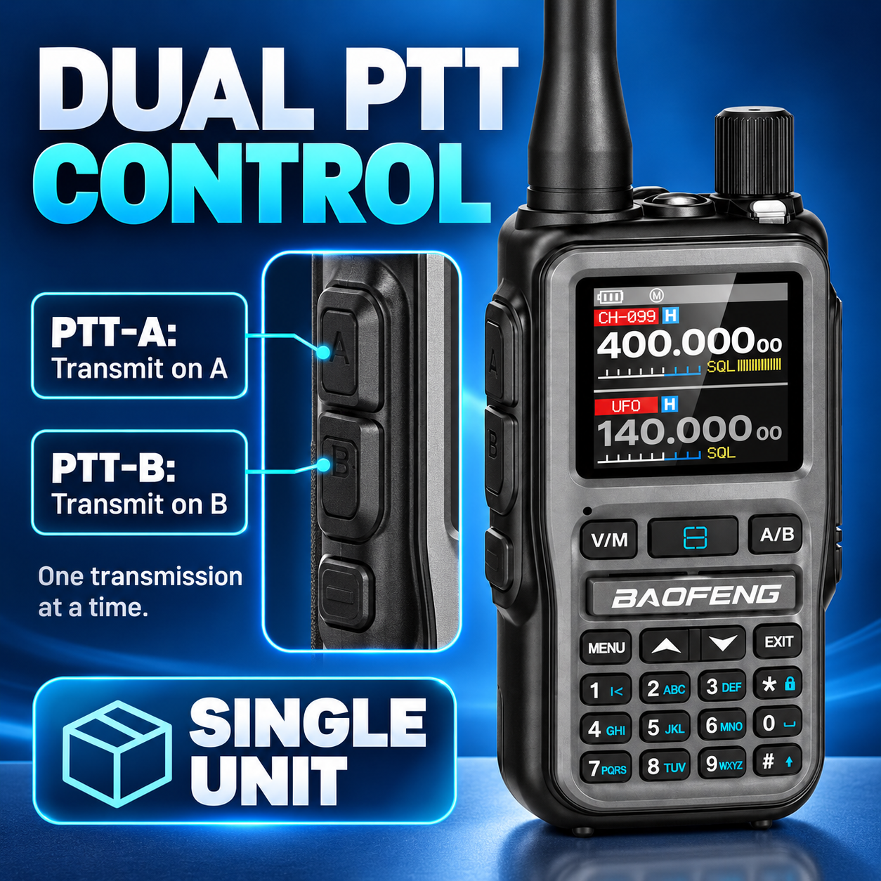 BAOFENG BF-5RMINI gray single radio dual PTT controls