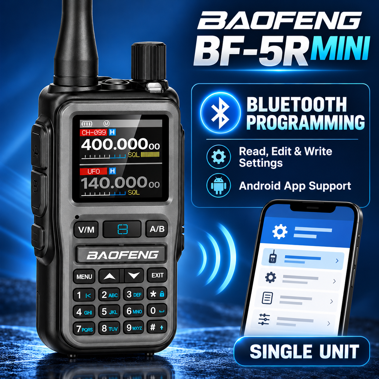 BAOFENG BF-5RMINI gray single radio Android Bluetooth programming