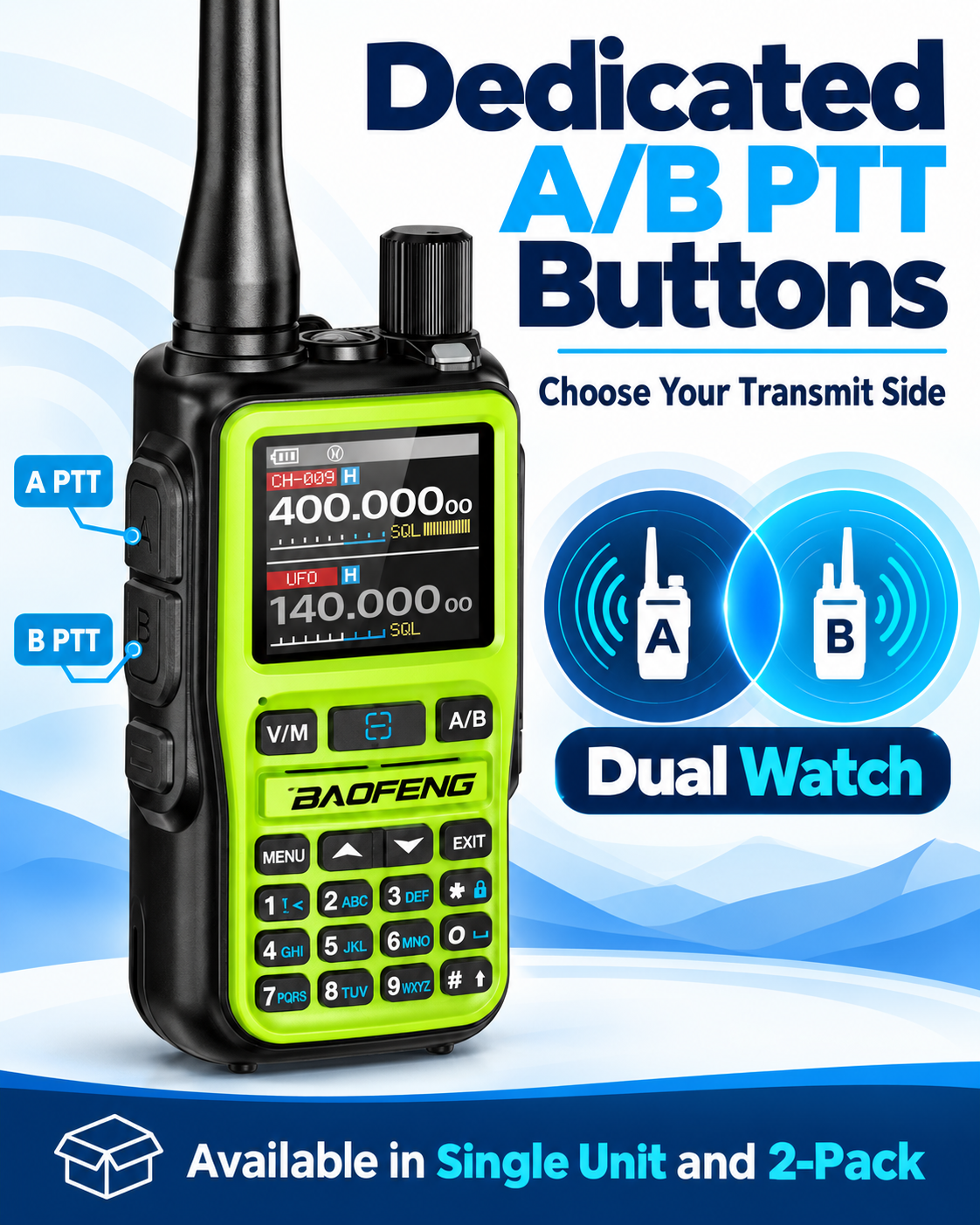 BAOFENG BF-5RMINI dual PTT and dual watch