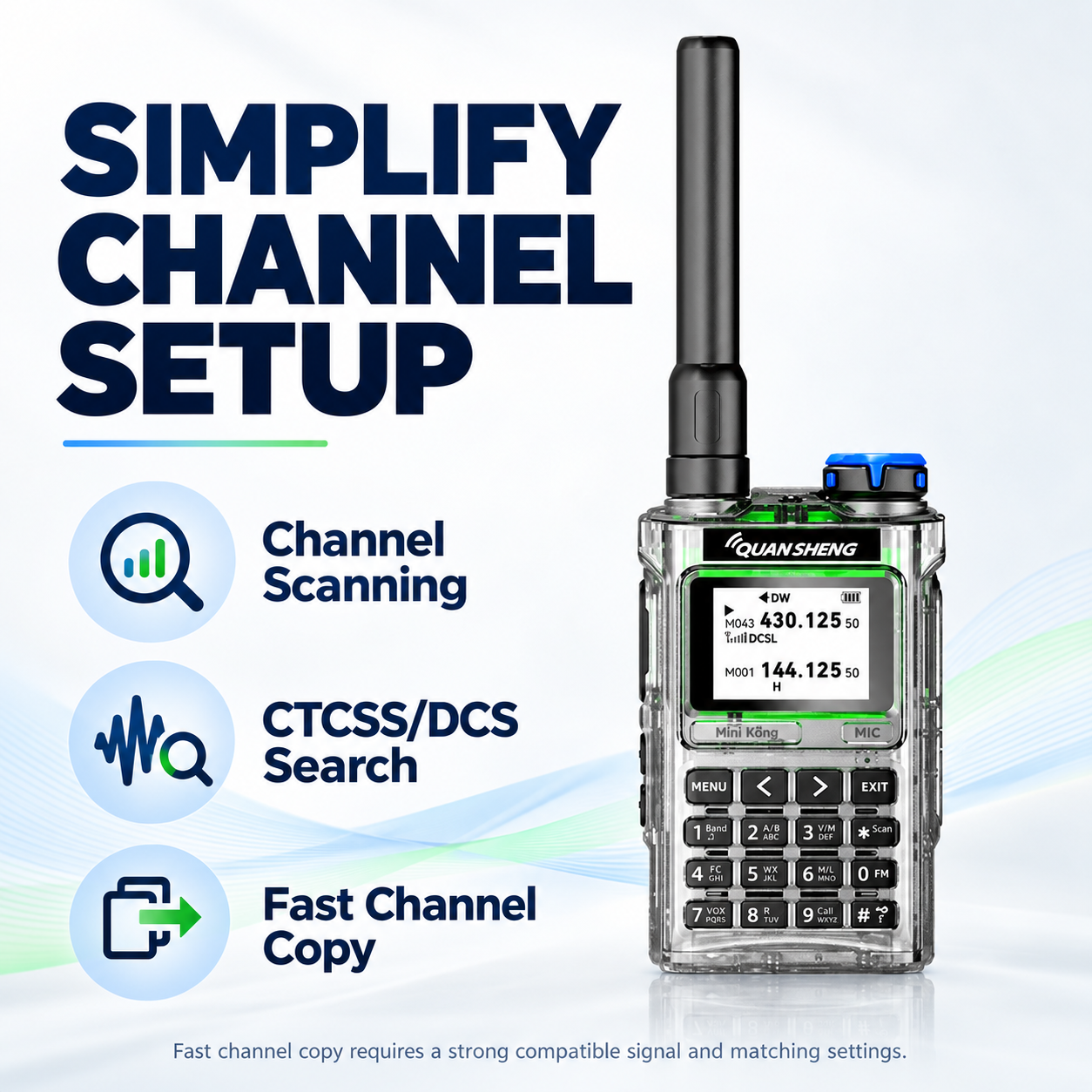 QUANSHENG UV-K1 channel scanning and channel setup tools